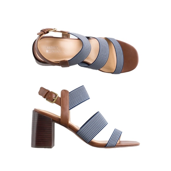 Market & Spruce Shoes - Nordstrom Market & Spruce Nicole Striped Elastic Strap Sandal Size 10 NWT